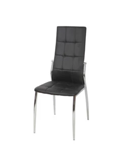 SEDIA "MADEIRA" ECOPELLE NERA, 44X54X100 CM